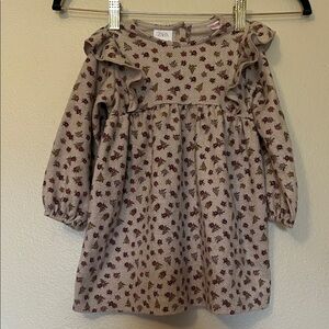 Zara Kids Ruffle Dress - Cream and Red Floral